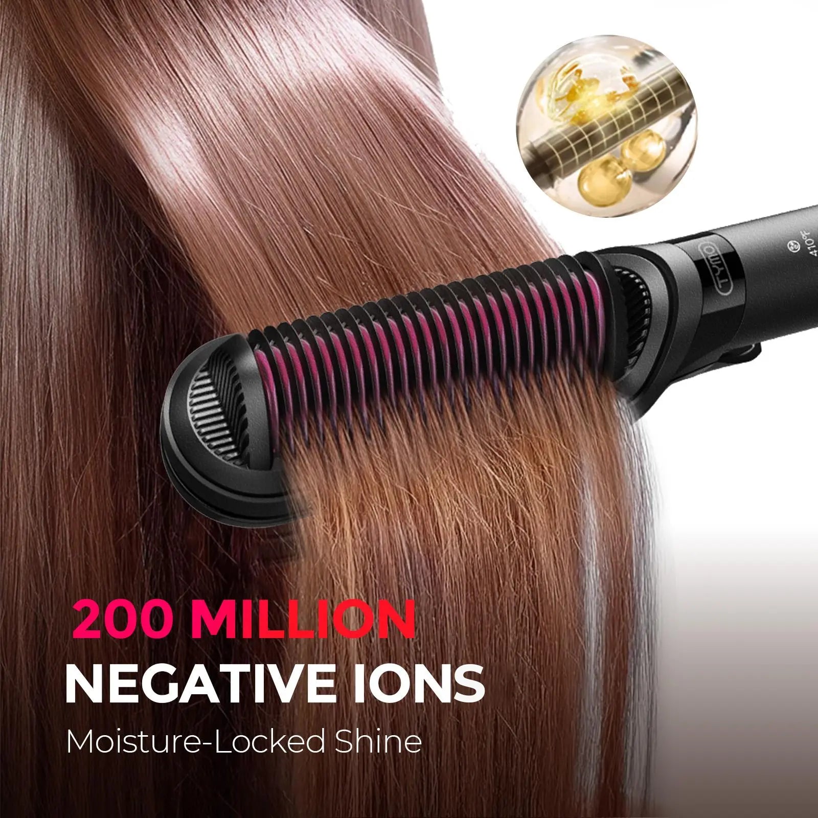 TYMO RING Series - TYMO RING or TYMO RING plus or TYMO FLIPRO 2-In-1 Straightener Comb for Frizz-Free Styling, Ionic Titanium Brush, 9 Temp & LED, Multifunctional Brush, Fast Heat, Each Sold Separately; Summervibes Plancha De Cabello Gift Hair Flat Iron