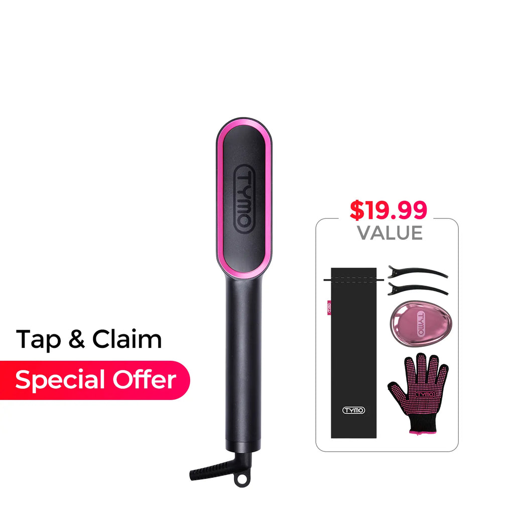 TYMO RING Series - TYMO RING or TYMO RING plus or TYMO FLIPRO 2-In-1 Straightener Comb for Frizz-Free Styling, Ionic Titanium Brush, 9 Temp & LED, Multifunctional Brush, Fast Heat, Each Sold Separately; Summervibes Plancha De Cabello Gift Hair Flat Iron
