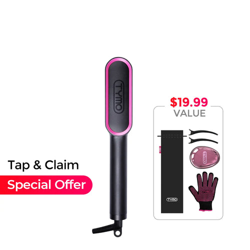 TYMO RING Series - TYMO RING or TYMO RING plus or TYMO FLIPRO 2-In-1 Straightener Comb for Frizz-Free Styling, Ionic Titanium Brush, 9 Temp & LED, Multifunctional Brush, Fast Heat, Each Sold Separately; Summervibes Plancha De Cabello Gift Hair Flat Iron