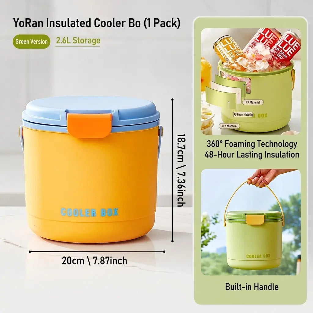 Portable Insulated Ice Bucket with Mold, Automatic Ice Release, 24H Long-Lasting Cooling, Ice Storage, Ice Cream Molds, Convenient and Durable Design