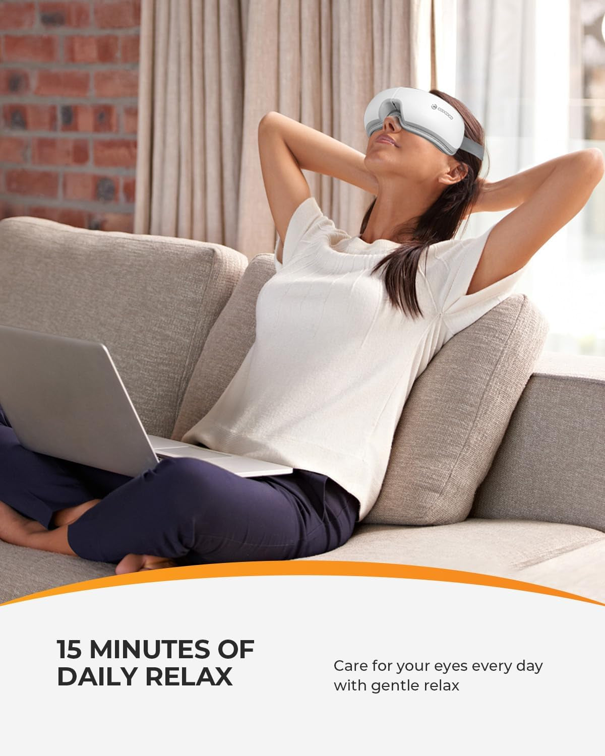 Heated Eye Mask, Electric Eye Care Device, Birthday Gifts for Dad Mom Women Men Wife Grandma, Rechargeable Eye Relaxing Mask for Eye Relaxation, Improve Sleep, White