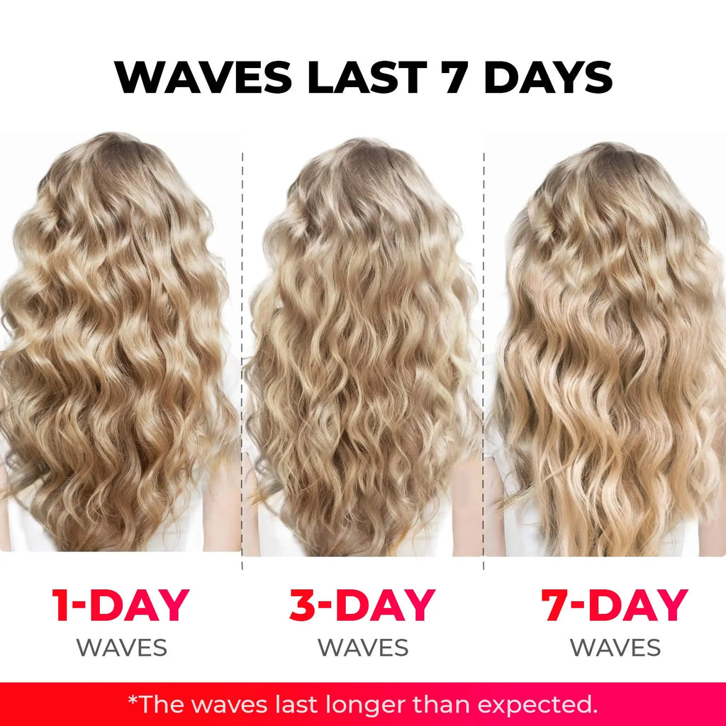 TYMO ROVY - 1.25-Inch Beach Waves Curling Wand, Ionic Ceramic 3-Barrel Crimper for Women, Dual Voltage, Anti-Scald, Reduces Frizz & Heat Damage, Easy to Use, Mermaid Waves, Travel Friendly