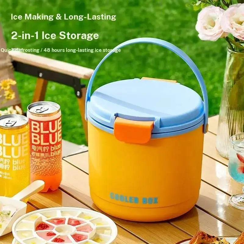 Portable Insulated Ice Bucket with Mold, Automatic Ice Release, 24H Long-Lasting Cooling, Ice Storage, Ice Cream Molds, Convenient and Durable Design