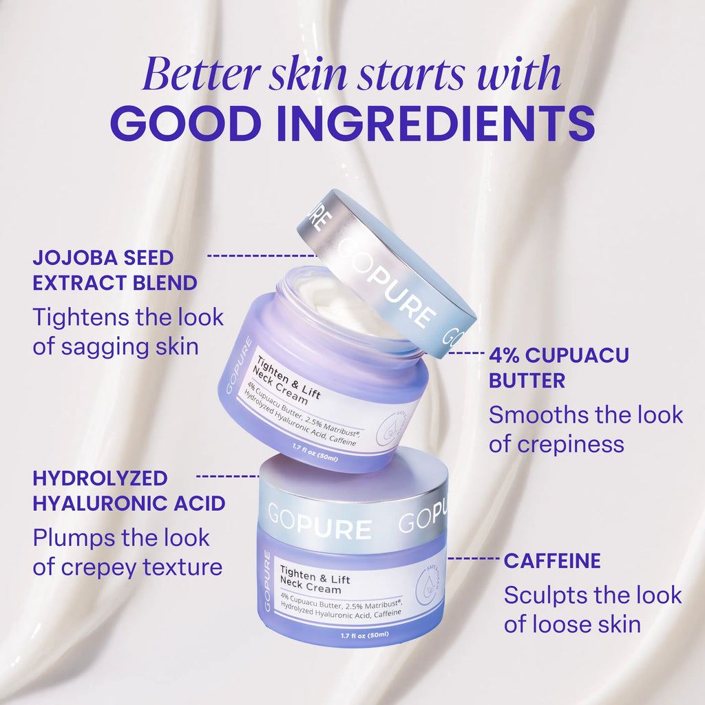 GOPURE Neck Cream Tighten & Lift Firming Cream for Crepey Skin