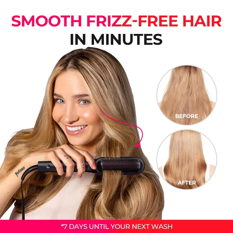 TYMO RING Series - TYMO RING or TYMO RING plus or TYMO FLIPRO 2-In-1 Straightener Comb for Frizz-Free Styling, Ionic Titanium Brush, 9 Temp & LED, Multifunctional Brush, Fast Heat, Each Sold Separately; Summervibes Plancha De Cabello Gift Hair Flat Iron